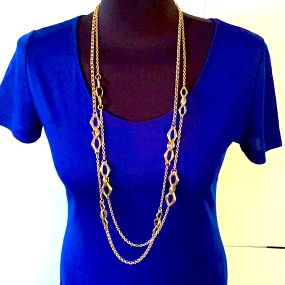 Two strand gold chain necklace